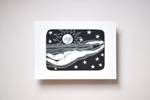 Load image into Gallery viewer, phillippa walter nude wild swimming linocut print art