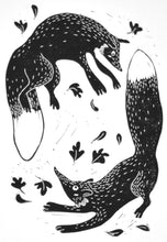 Load image into Gallery viewer, Foxes in the autumn leaves