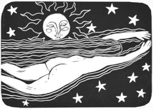Load image into Gallery viewer, phillippa walter nude wild swimming linocut print art