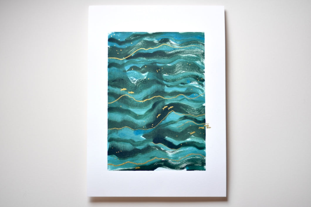 Original Blue water monoprint